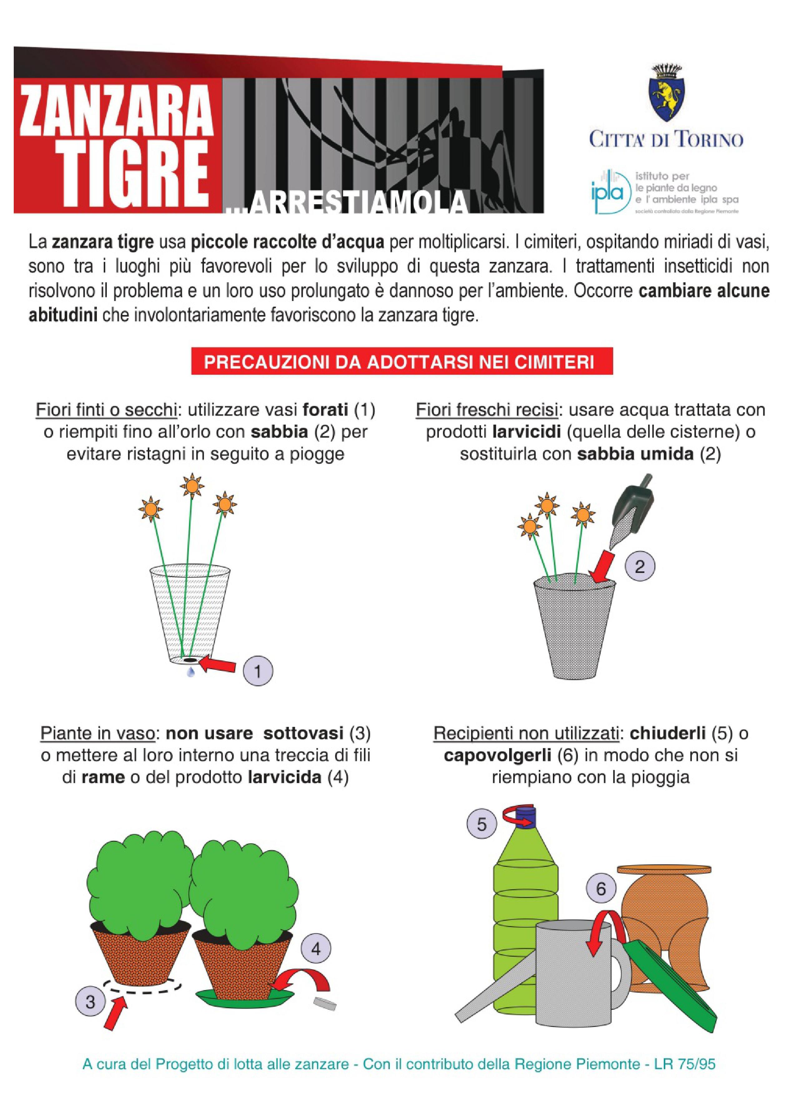 Cartello sulle buone pratiche contro le zanzare