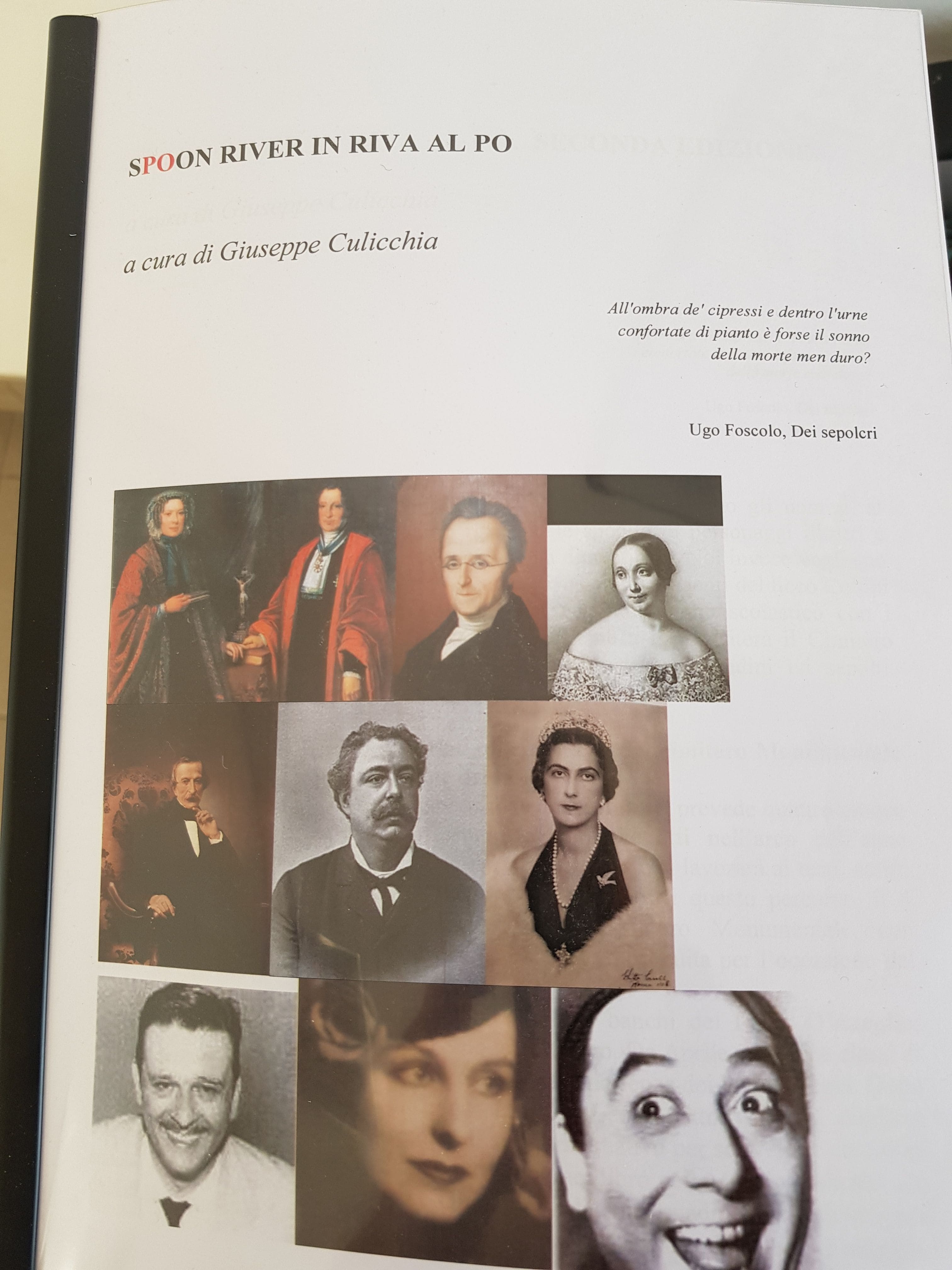 Copertina cartella stampa Spoon river in riva al Po 2019