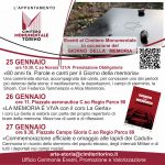 Appuntamenti al cimitero Monumentale per il giorno della Memoria: sabato 25 e domenica 26 gennaio due incontri con la storia e i canti  ad ingresso libero a cura di  AFC,  lunedì 27 gennaio ore 9.30, cerimonia  istituzionale.