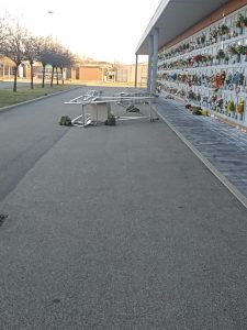 Parco scale rovesciate dal vento